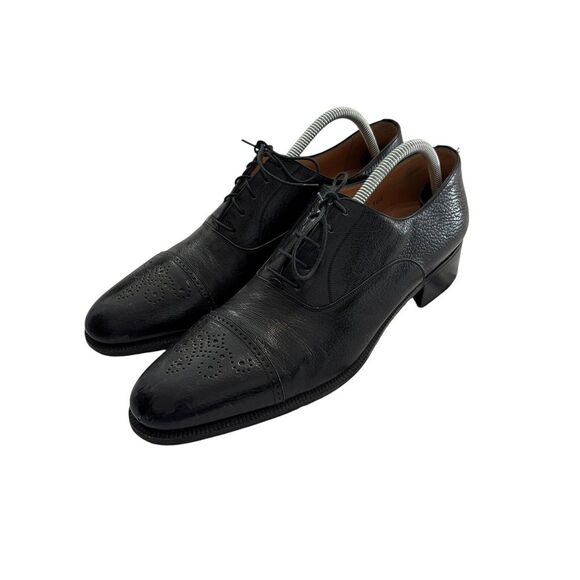 Salvatore‎ Ferragamo Mens Oxford Shoes Black Lace Up 10.5